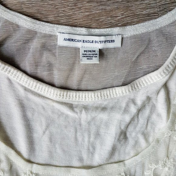 AEO cream lace tank top - Picture 3 of 4